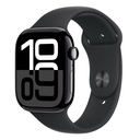 Apple Watch Series 10 GPS 42mm Jet Black Aluminium Case with Black Sport Band - M/L