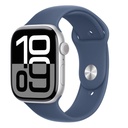 Apple Watch Series 10 GPS 42mm Silver Aluminium Case with Denim Sport Band - S/M