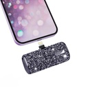 iWalk Secret4500 | 4500mAh BlingBling Portable Charger for iPhone [Built-In Lightning Connector] Sparkly Diamond Design, Mini as a Lipstick - Diamond / Black