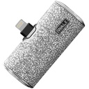 iWalk Secret4500 | 4500mAh BlingBling Portable Charger for iPhone [Built-In Lightning Connector] Sparkly Diamond Design, Mini as a Lipstick - Diamond / Silver