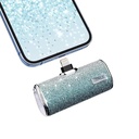 iWalk Secret4500 | 4500mAh BlingBling Portable Charger for iPhone [Built-In Lightning Connector] Sparkly Diamond Design, Mini as a Lipstick - Diamond / Bule