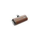 iWalk Small Portable Charger 4500mAh Power Bank [Built-in-Lightning Connector] Leather Design, Mini as a Car Key - Leather / Brown