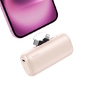 iWalk LinkPod Switch | 5000mAh, Rotary Portable Power Bank, USB-C & Lightning two Plug to Switch Freely, Two-Way 15W PD fast Charging - Pink